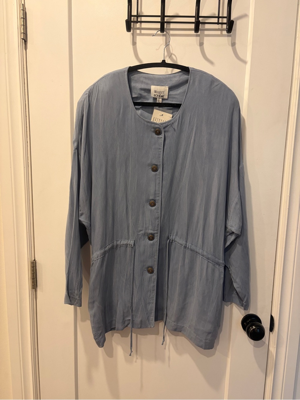 Vintage NWT Blue Lightweight Button-Front blouse Jacket